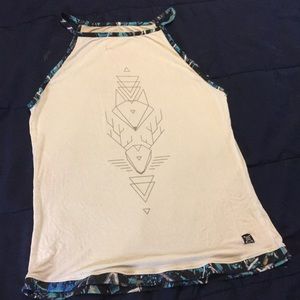 Camp blue trim tank top